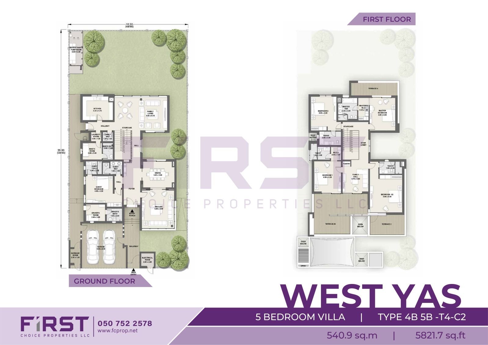 Floor Plan of 5 Bedroom VIlla TYPE 4B 5B-T4-C2 in West Yas Yas Island Abu Dhabi UAE 540.9 sq.m 5821.7 sq.ft.jpg