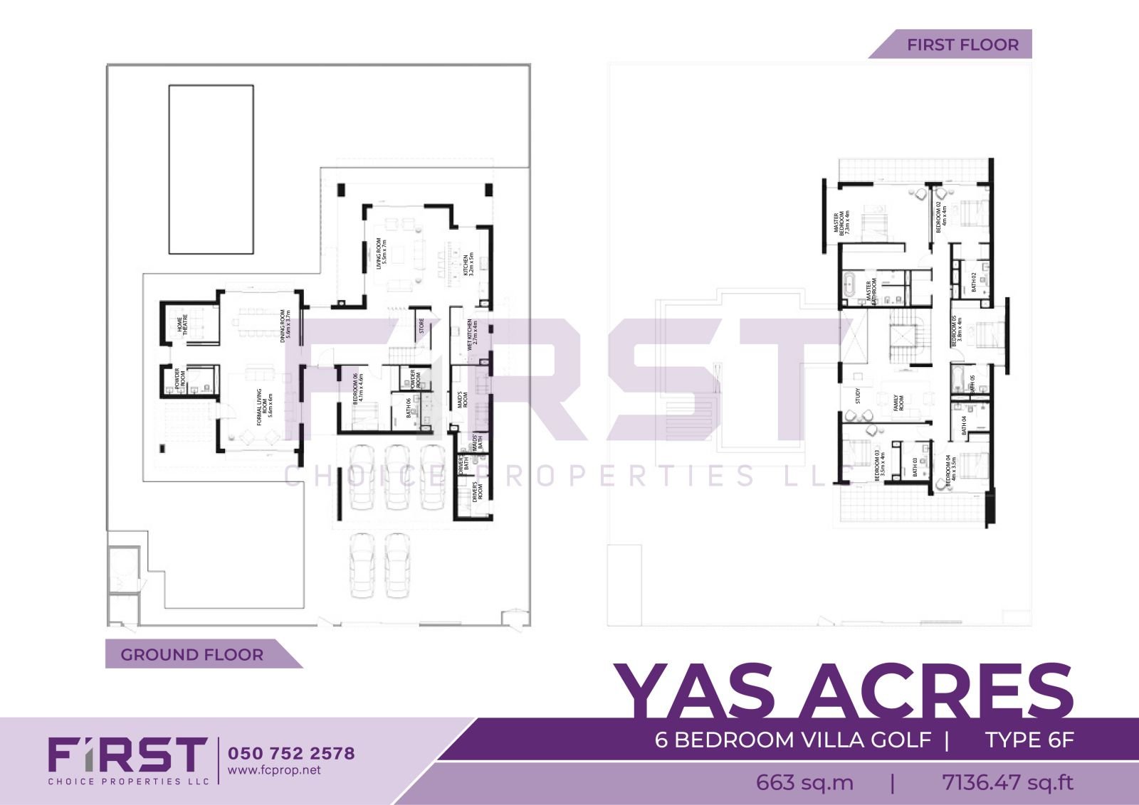 Floor Plan of 6 Bedroom Villa Golf Type 6F in Yas Acres Yas Island Abu Dhabi UAE 663 sq.m 7136.47 sq.ft.jpg
