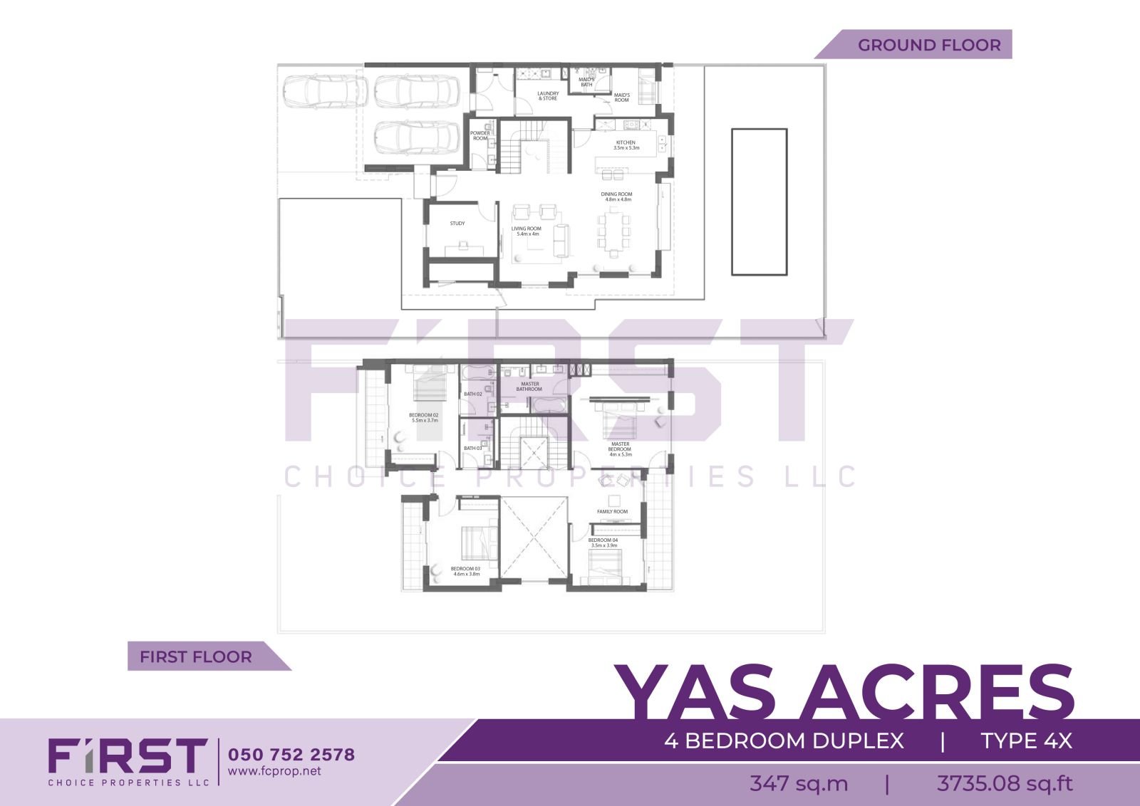Floor Plan of 4 Bedroom Duplex Type 4X in Yas Acres Yas Island Abu Dhabi UAE 347 sq.m 3735.08 sq.ft.jpg