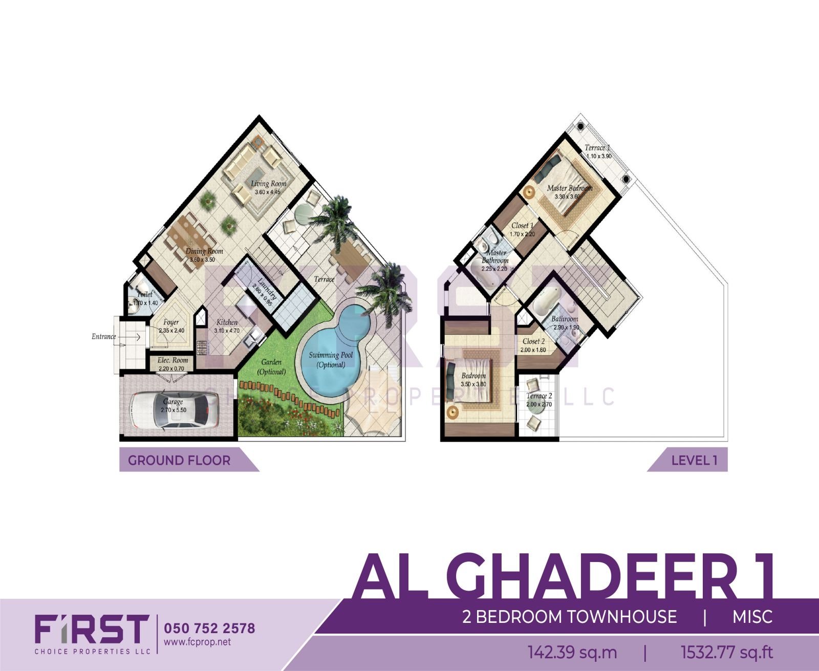 Floor Plan of 2 Bedroom Townhouse MISC in Al Ghadeer Phase 1 Abu Dhabi UAE 142.39 sq.m 1532.77 sq.ft.jpg