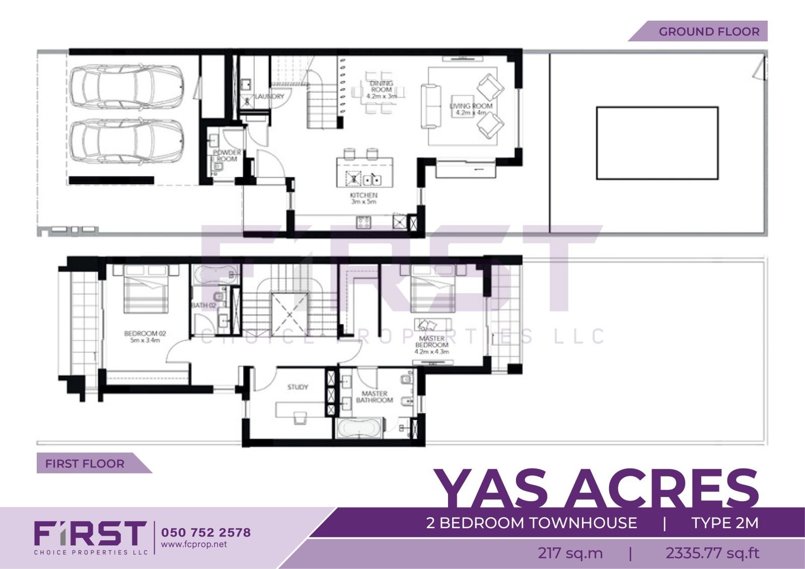 Floor Plan of 2 Bedroom Townhouse Type 2M in Yas Acres Yas Island Abu Dhabi UAE 217 sq.m 2335.77 sq.ft.jpg