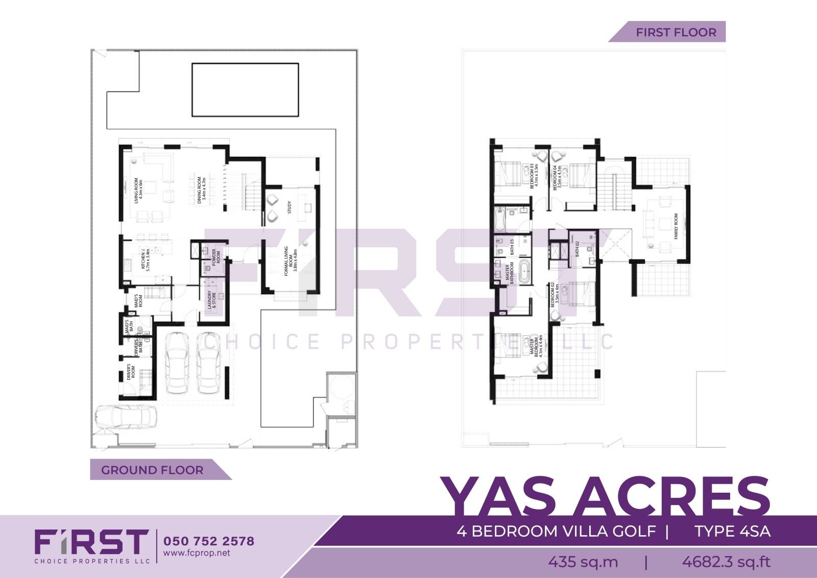 Floor Plan of 4 Bedroom Villz Golf Type 4SA in Yas Acres Yas Island Abu Dhabi UAE 435 sq.m 4682.3 sq.ft.jpg