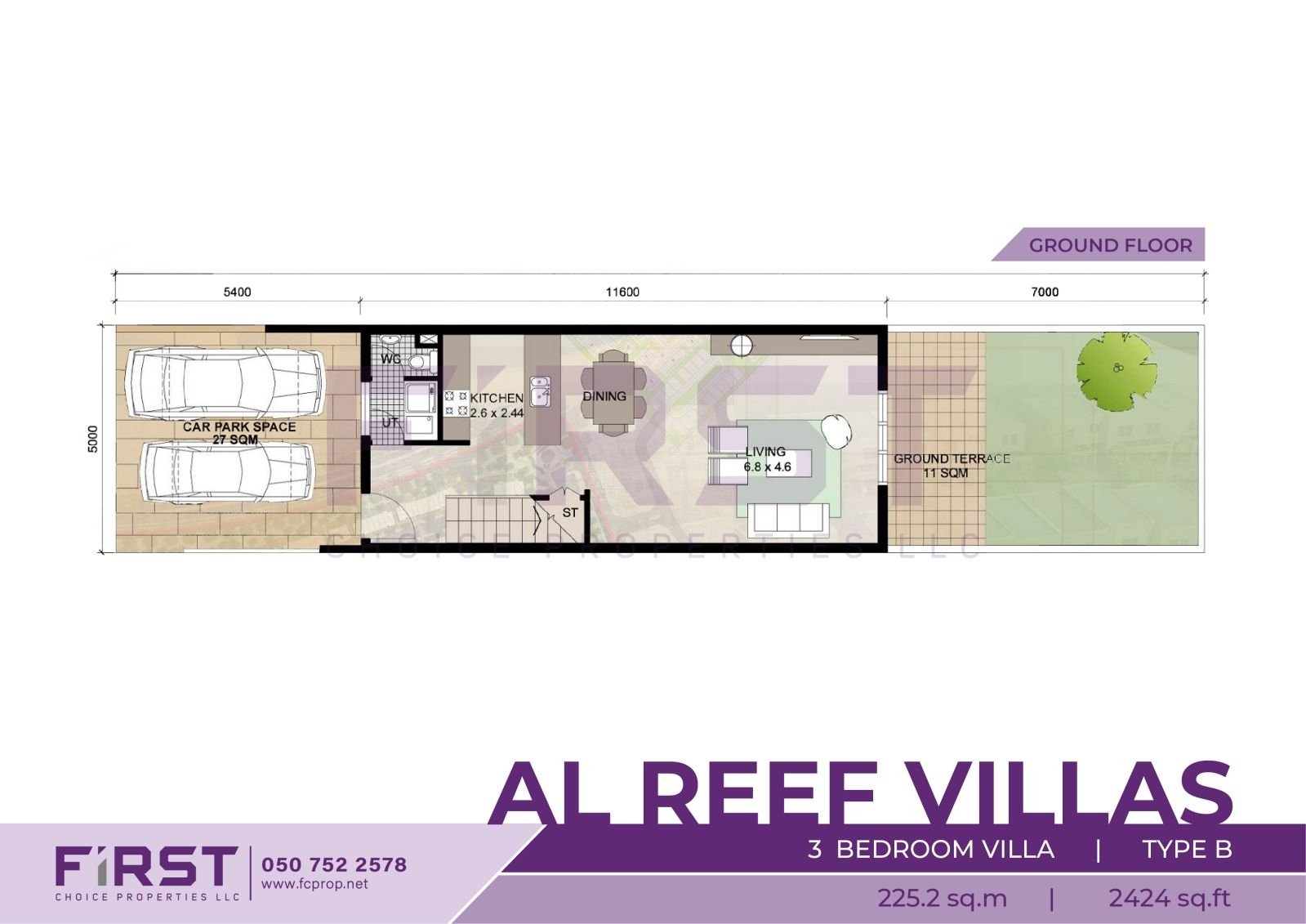 Floor Plan of 3 Bedroom Villa Type B in Al Reef Villas Al Reef Abu Dhabi UAE 225.2 sq.m 2424 sq.ft 2.jpg